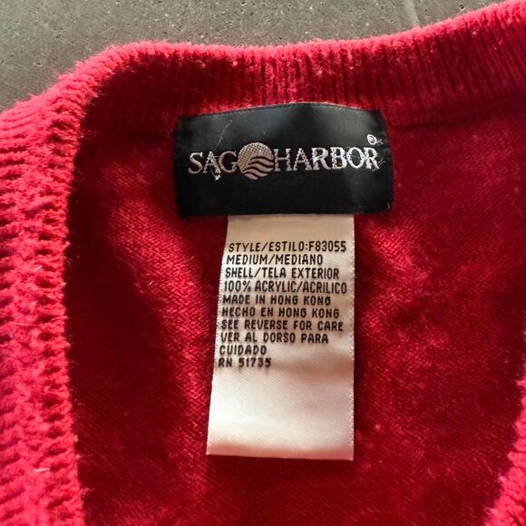 Red button cardigan by Sag Harbor size medium - Picture 3 of 4